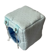 М'який будиночок для гризунів Блакитні Горошки розмір S (15x15x15 см.)