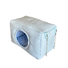 М'який будиночок для гризунів Блакитні Горошки 25*15*15 см.