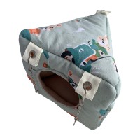 Трикутний будиночок для гризунів з принтом Ведмедики(16x18x18 см.)