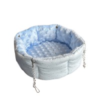 Гамак - лежанка для гризунів Блакитні Горошки (діаметр 20 см.)